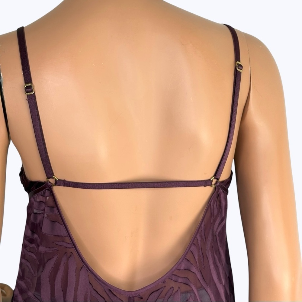 Victoria’s Secret Very Sexy Burnout Velvet Babydoll Camisole M Purple Silk Blend - Picture 6 of 14
